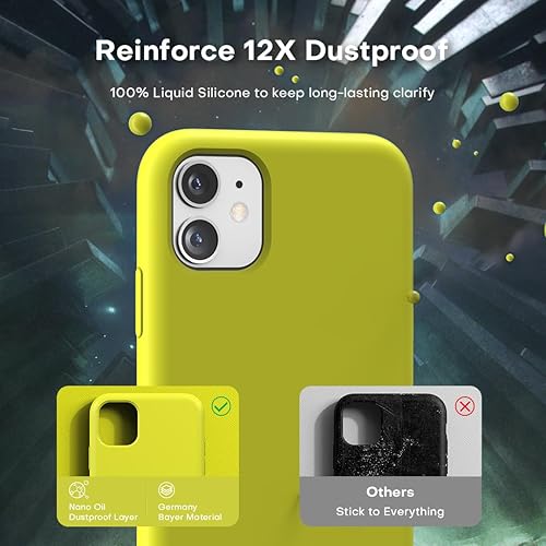 Vista 578 de TOCOL - Funda 5 en 1 para iPhone 11, con 2 protectores de pantalla + 2 protectores de lente de cámara, funda delgada de silicona líquida a prueba