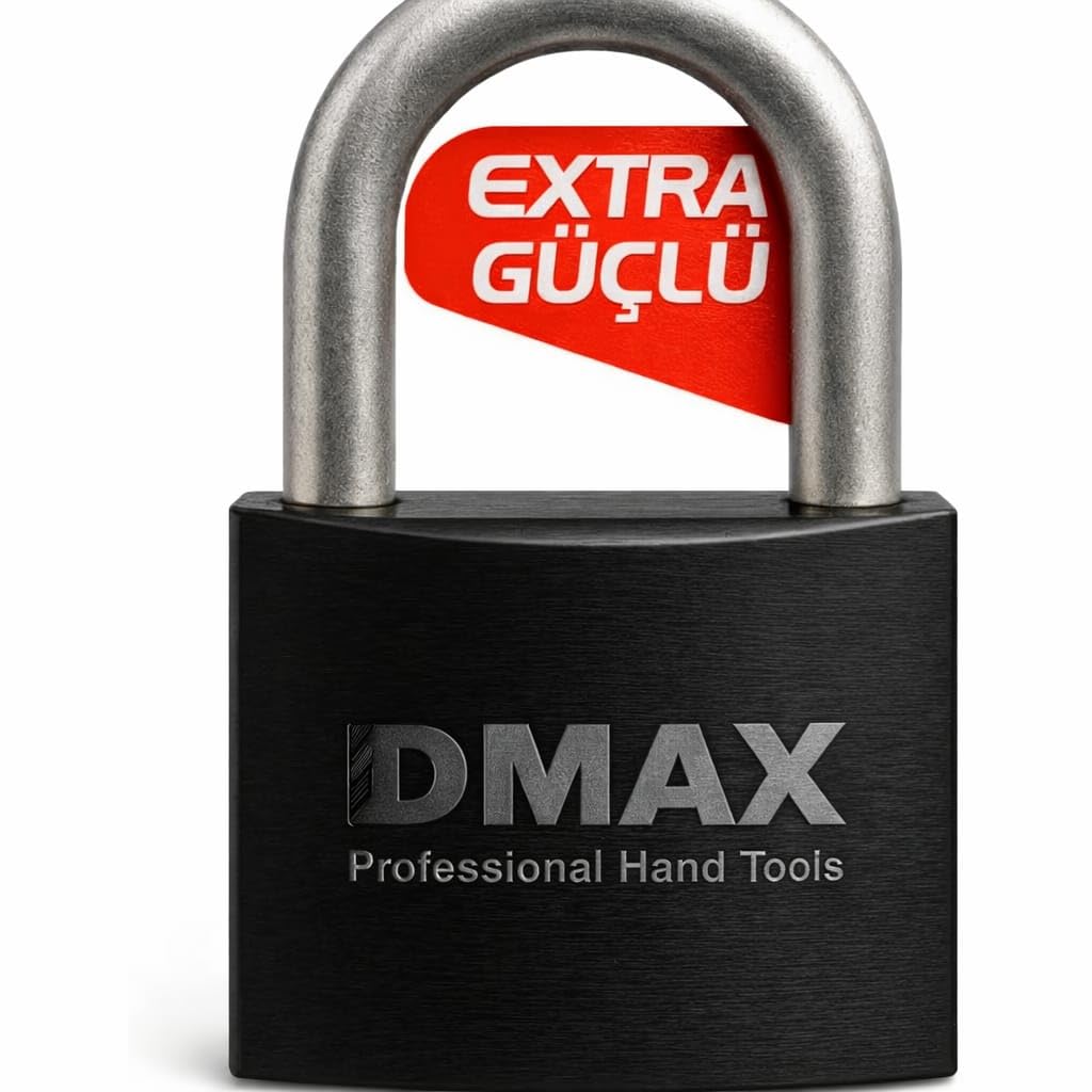 Extra Güçlü Çelik Asma Kilit Profesyonel Güvenlik Kilidi, Heavy Duty Metal Padlock, Dayanıklı Paslanmaya Dirençli Gövde, Kapı Depo Garaj Bahçe Dolap Konteyner Zincir Sandık İçin (50mm)