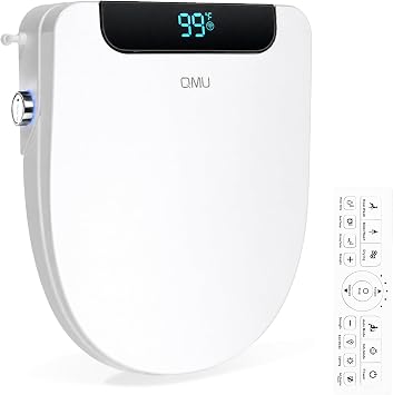 Electric Bidet Toilet Seat Round Heated Seat, Warm Water & Air Dryer
