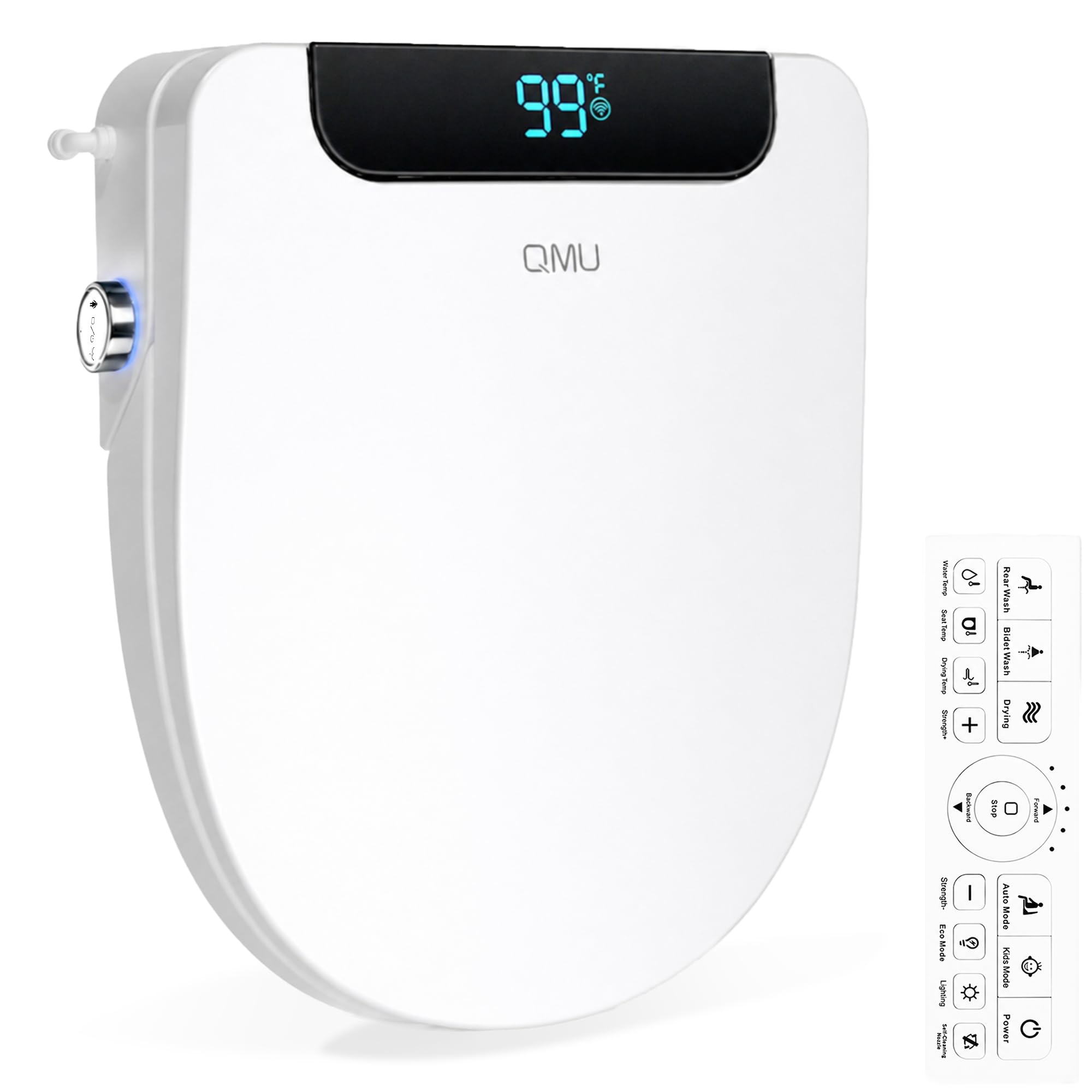 Electric Bidet Toilet Seat Round – Heated Seat, Warm Water &amp; Air Dryer