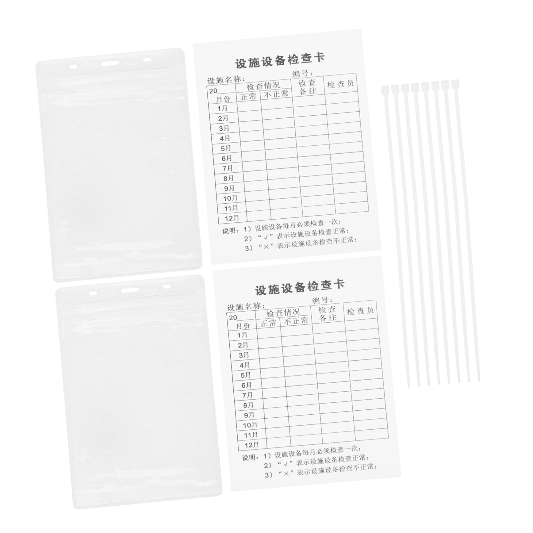 Alipis Long-lasting Equipment Inspection Cards Set 20 Pieces Inspection Tags Wire Easy Install Use for Safety Environment