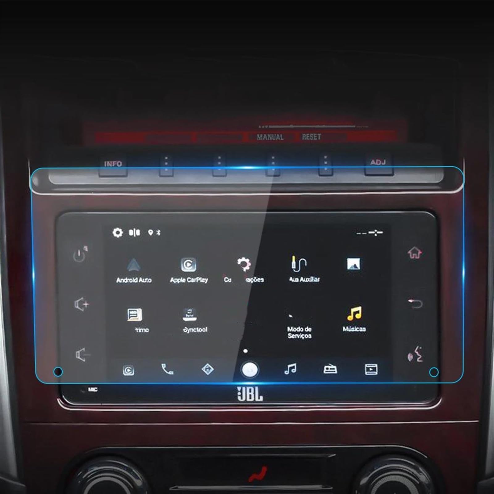 Pellicola Protettiva per Schermo di Navigazione per Mitsubishi Pajero 2018-2021 Pellicola Protettiva in Vetro temperato per Console navigatore (21 Blu)