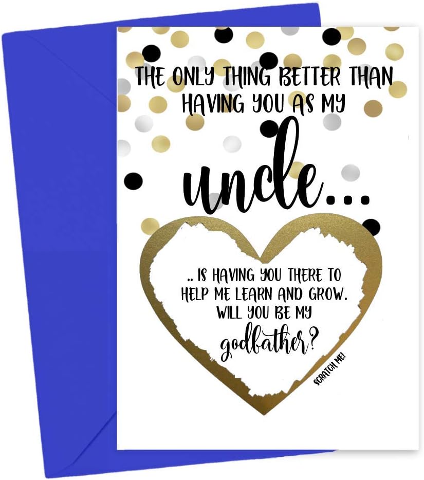 Will You Be My Godfather Scratch Off Card for Uncle, From Niece Nephew, Godparent Proposal Scratch Off Card (Uncle Godfather)
