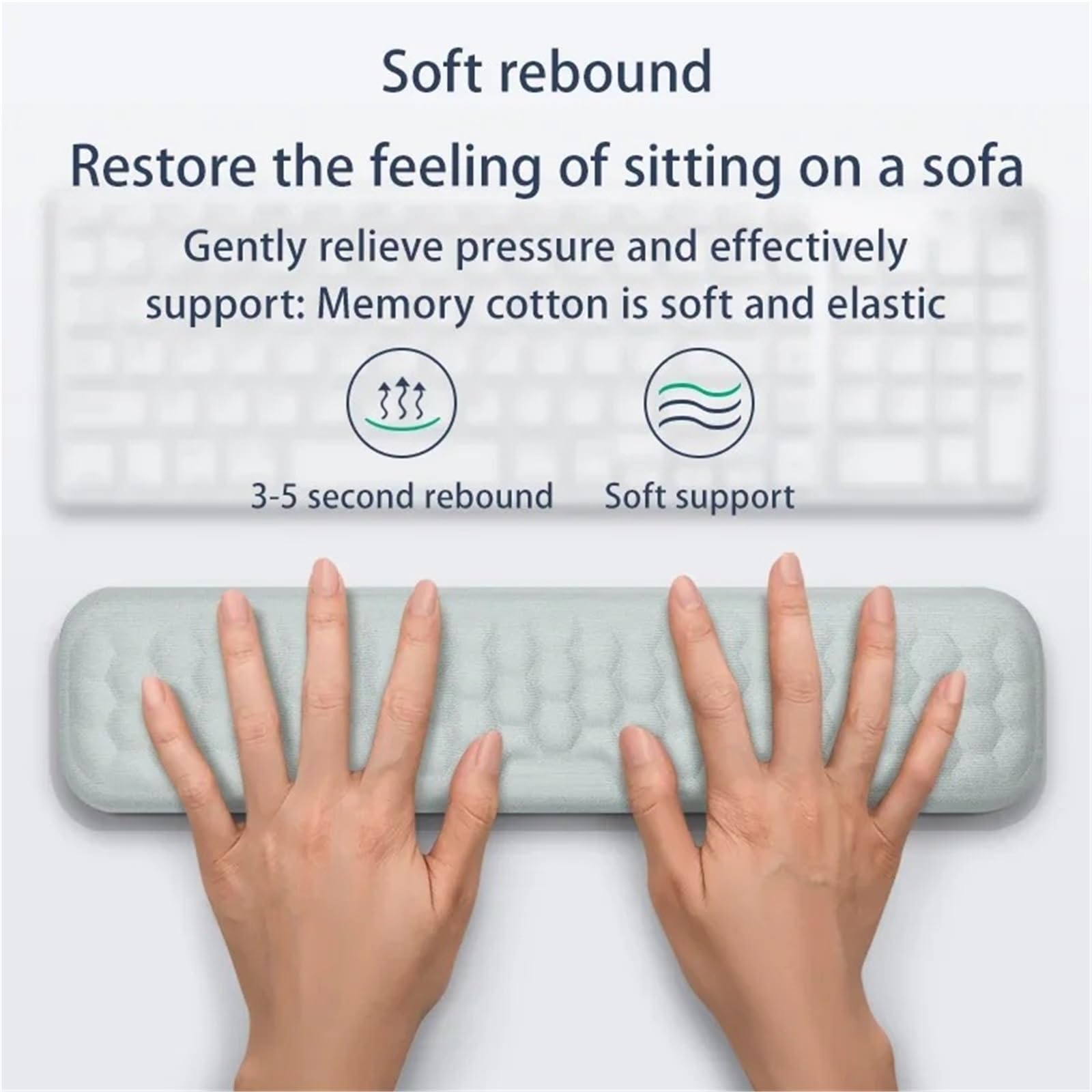 Repose-poignet pour clavier Keyboard Mouse Wrist Rest Ergonomic Office Typing Protect Relax Memory Foam Pad Computer Notebook(Gray medium small)