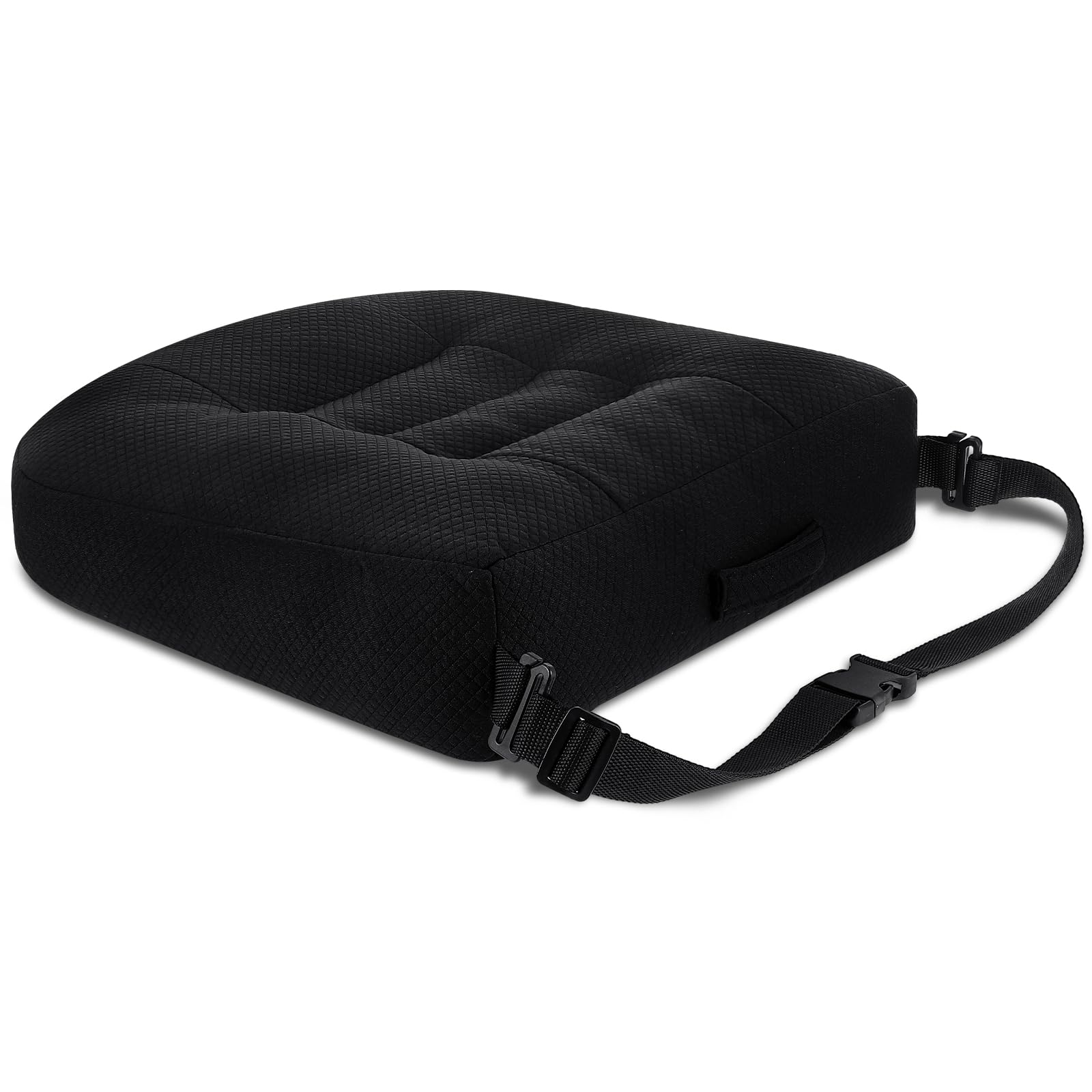 DaisyInner Car Seat Cushion Adult Car Booster Cushions Car Seat Cushions for Short People Car Pillow for Driving Seat Butt Pad for Office Chair Driver Back Tailbone (Black,18 x 16 x 4.7 Inch)