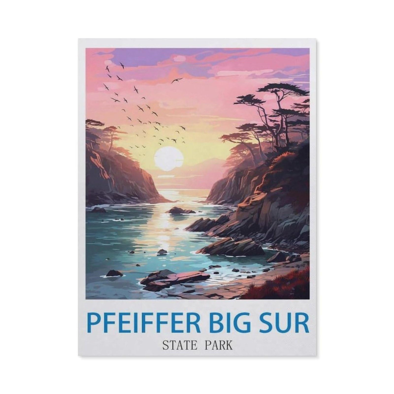 BEAYODKP Full Diamond 5D DIY Diamond Painting，Pfeiffer Big Sur State Park，3D Diamond Embroidery Cross Stitch Mosaic Needle Works（50 x 60 cm/19.68 x 23.62 inches）-CL28