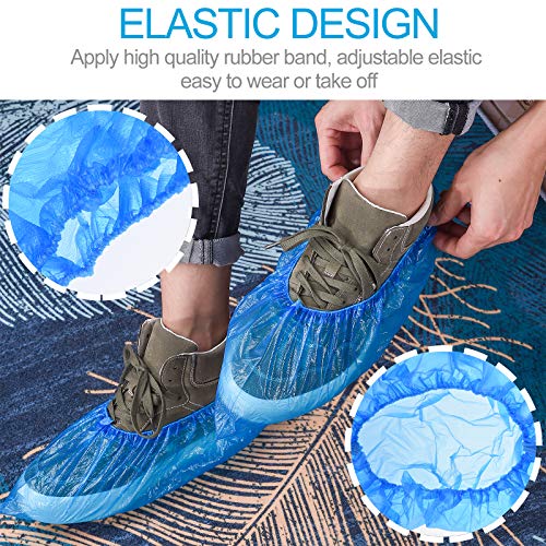 100 Pcs（50 Pairs）Shoe Covers Disposable, Green Convenience, Recyclable, Boot Cover, Waterproof, Non Slip, Dust Proof, One Size Fit All, Durable Cpe Material, Blue, Protect Your Shoes, Floor, Carpet #TOP4