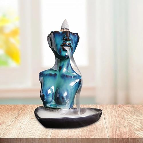 Miniatura 7 de Quemador de incienso de reflujo, estatua artística, soporte de incienso, decoración de aromaterapia en cascada con conos de incienso y barra de