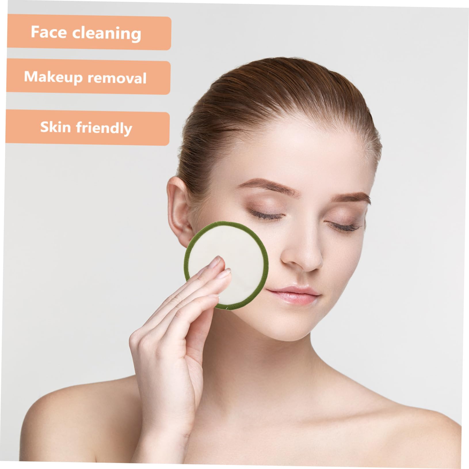 Wiederverwendbare Make Up Entferner Pads 1 Satz aus Bambusfaser | Grün, mit Aufbewahrungshalter und Tasche, für Haushalt und Camping, für Mädchen und Frauen