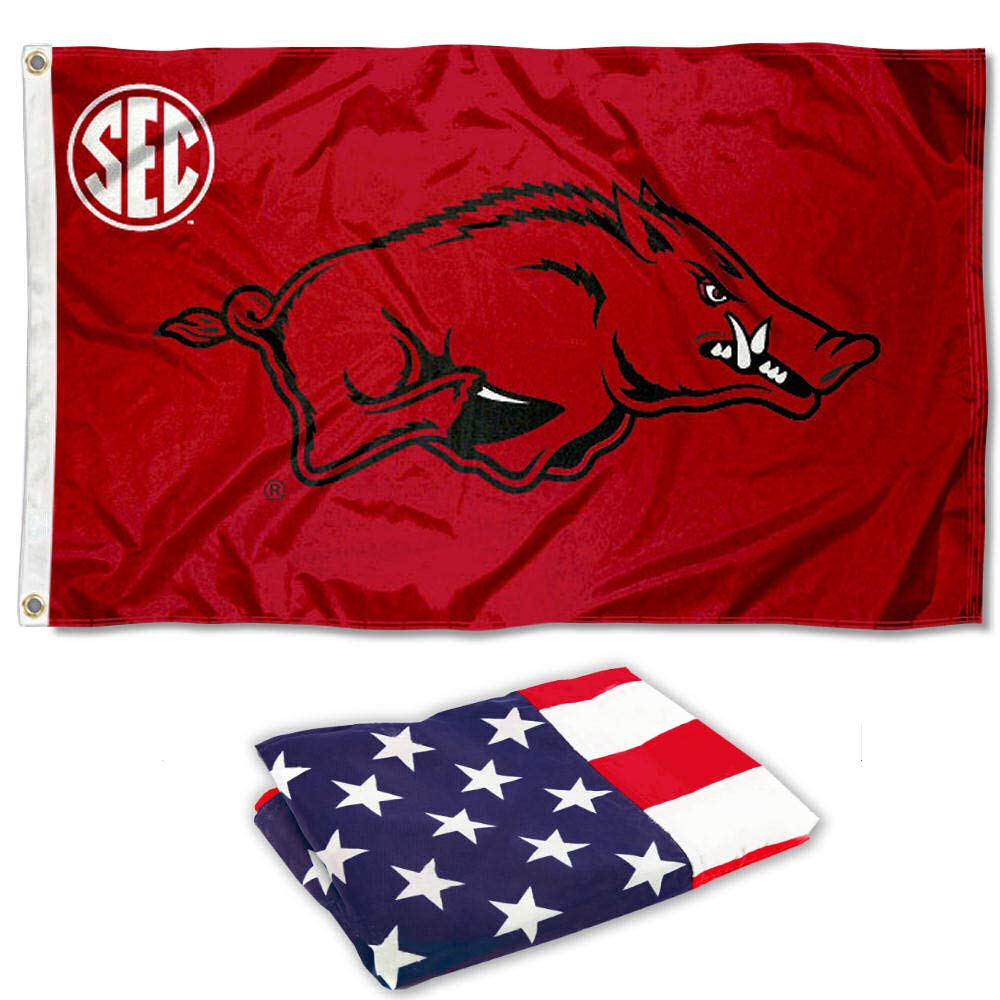 3x5 Foot Polyester Flag College Flags & Banners Co. Arkansas Razorbacks ...