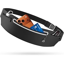 Running Belt for Women&Men, Water Resistant Running Phone Holder Fits 17/16/15/14/13 Pro Max, Large Capacity Waist Bag Black, Ideal for Running, Hiking, and Sports