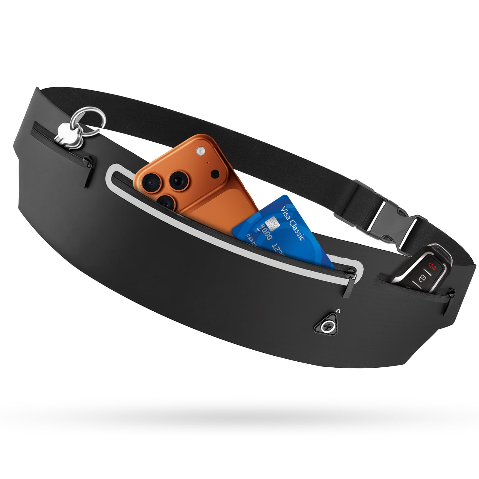 Alyvisun Riñonera Running para Mujeres y Hombres, Riñonera para Correr Resistente al Agua (Compatible con iPhone 17/16/15/14/13 Pro MAX), Gran Capacidad, Ideal para Correr, Senderismo y Deportes - 2