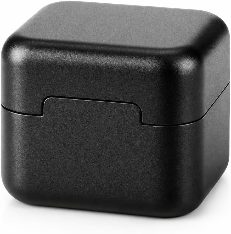Alomejor Aluminum Portable Mini Cue Tip Chalk Holder Billiard Pool Chalks Carrier Case for Billiard Cue Billiard Accessory(Black)