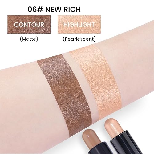 Miniatura 4 de Kaely Barra iluminadora bronceadora crema, palitos de contorno para modelar la cara, kit de barra de resaltado de contorno de mejillas, corrector