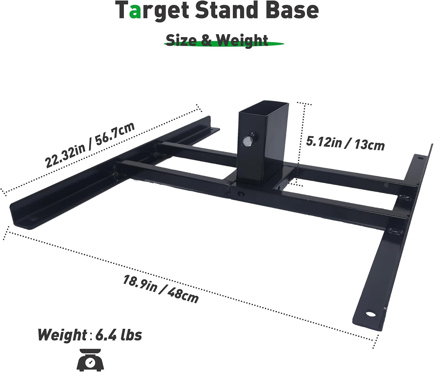 Target Stand Base for AR500 Steel Shooting Targets, Compatible with 2x4 Wooden/Steel Posts, Metals, H-Shape, Black