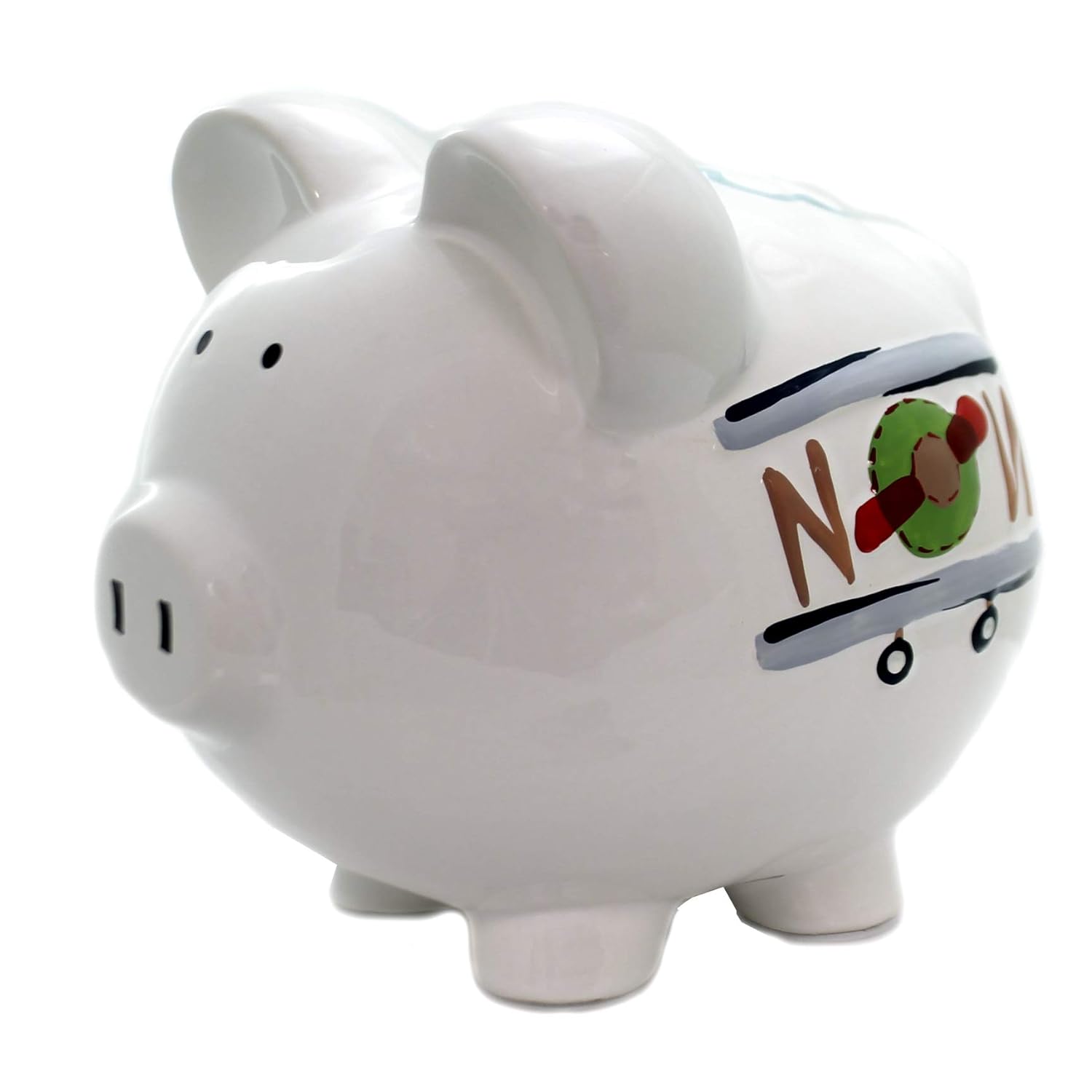 Child to Cherish Ceramic Piggy Bank for Boys, Airplane, Large