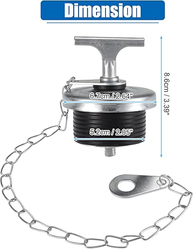 Miniatura 7 de uxcell Tapa universal de llenado de aceite de motor de 2 pulgadas con cadena para motores N14 L10 M11 ISM Deisel