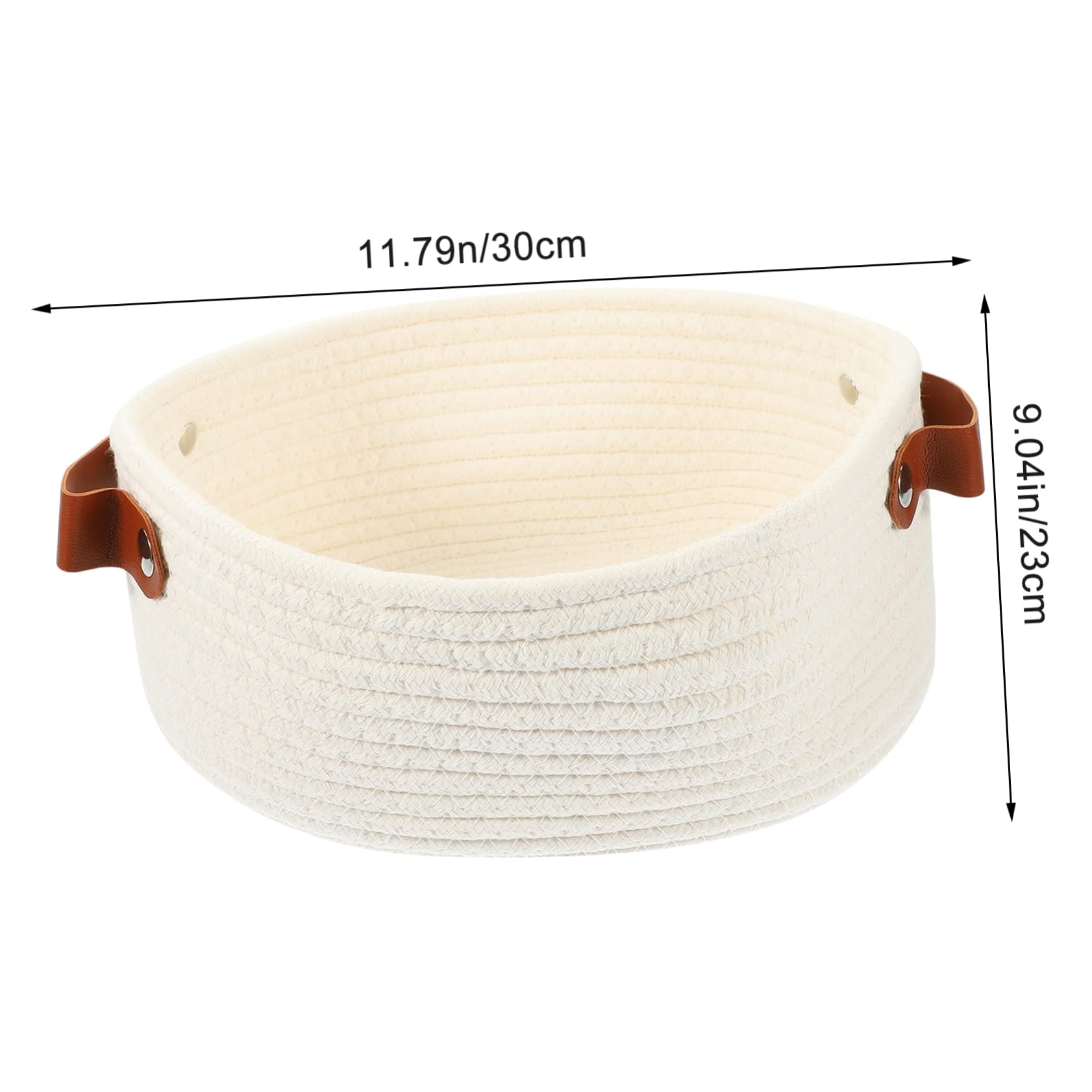 IWOWHERO Woven Storage Basket with Handles Cotton Rope Organizer for Bathroom Living and Nursery Multi Purpose Storage for Snacks and Home