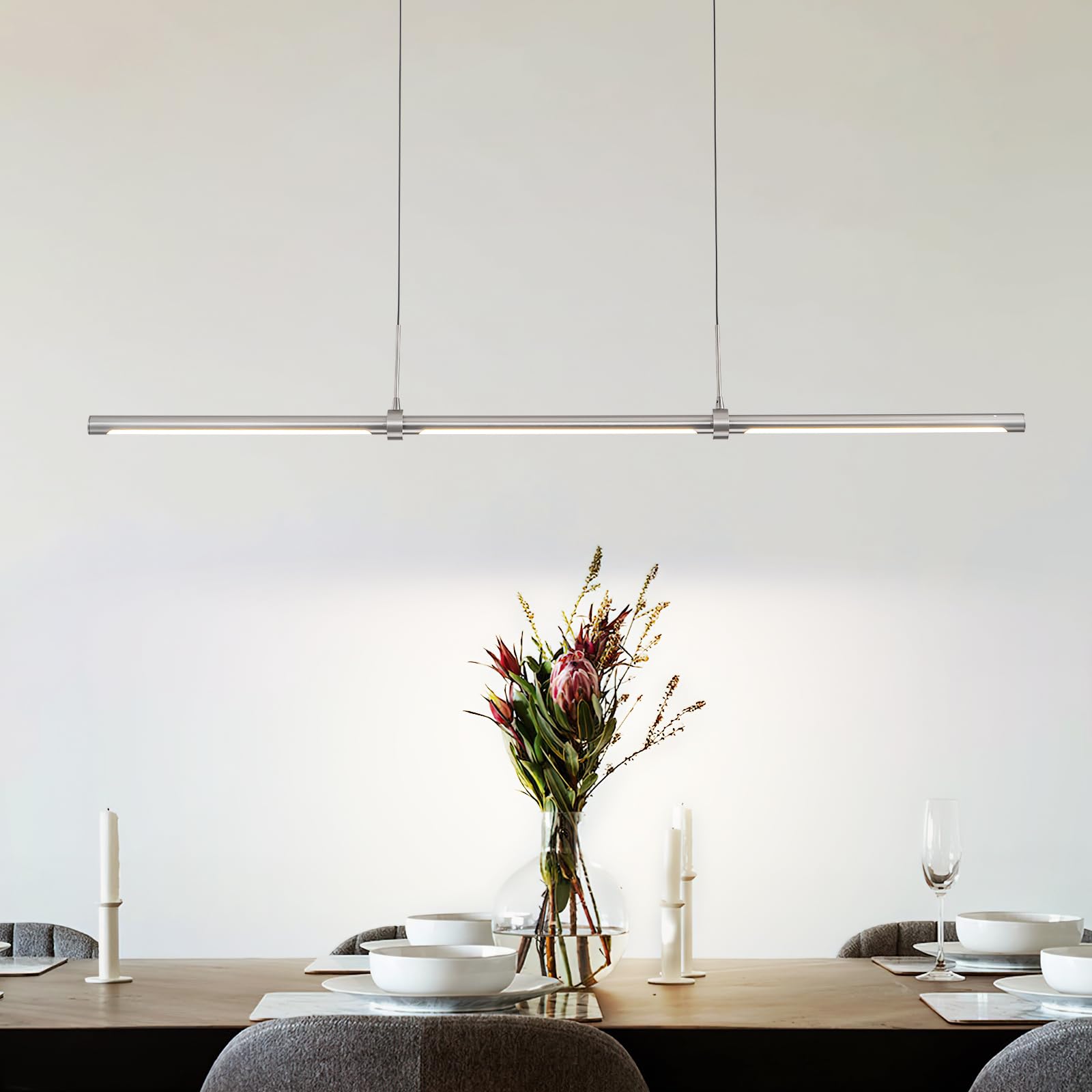Photo 1 of EDISLIVE Linear LED Island Light, 47.24-inch, Dimmable, Nickel