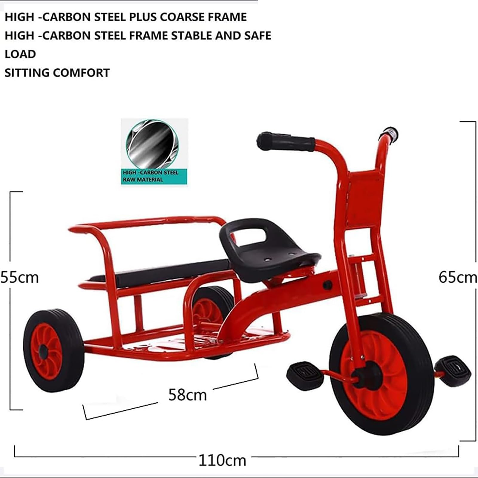 Dreirad Trike, Kinder Dreirad, 1-8 Jahre alt Fahrrad Outdoor Sport Kinderwagen Taxi Trike für Kinder, geeignet für Kindergarten, Baby Jungen Mädchen Geburtstag, Kleinkind Fahrrad Ride-on Spielzeug