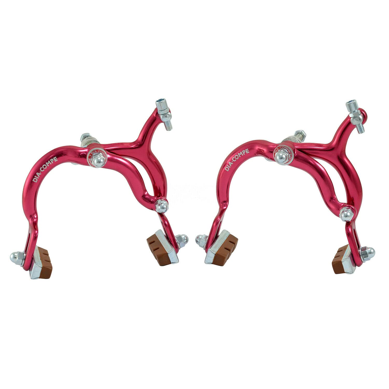 Dia-CompeMX890 Side Pull Caliper Brake Set (F+R) For Old School BMX, Red, DP2512-FR