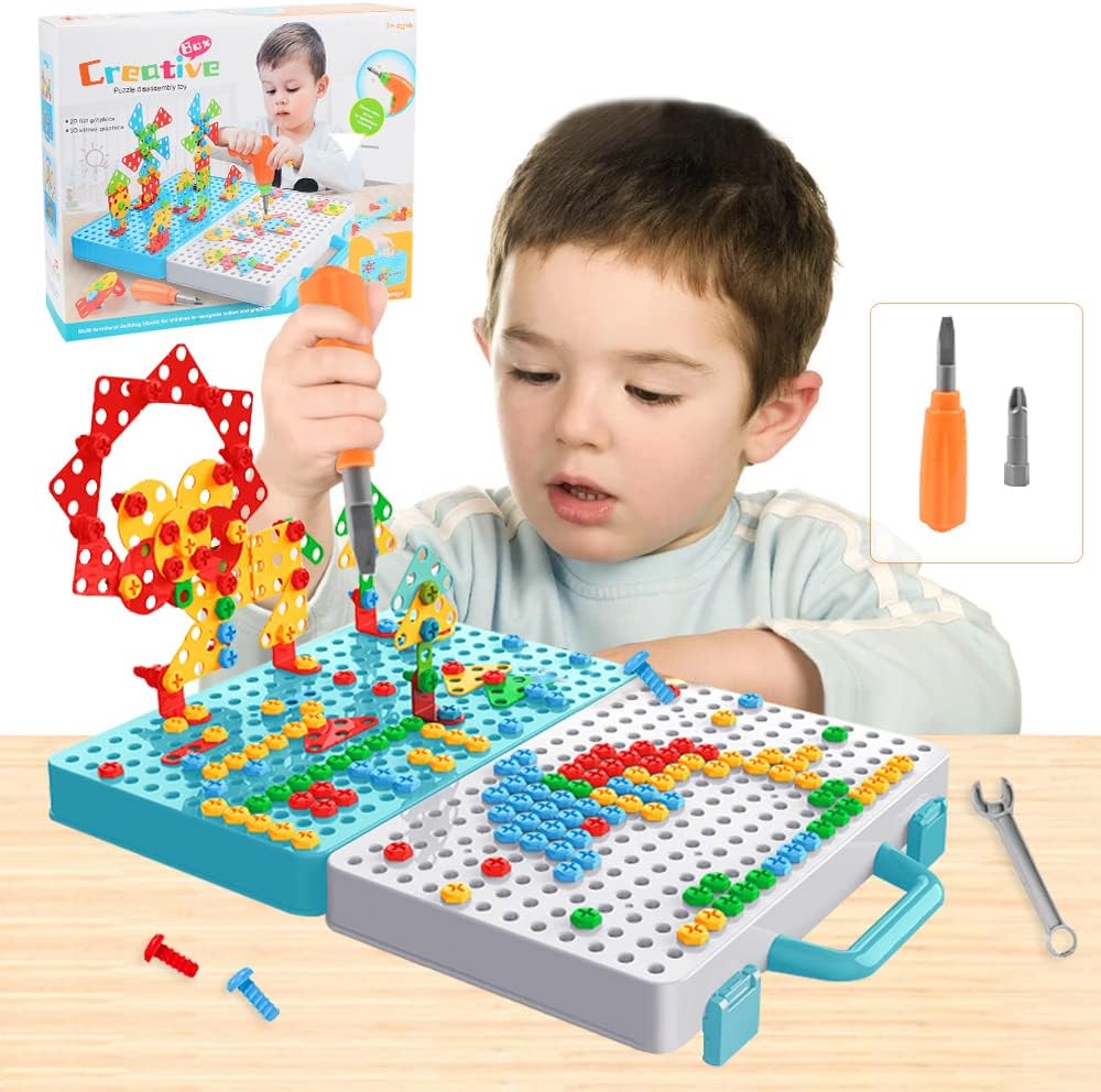 JORAKI 3D Take Apart Toy, 275 Pcs Construction Toys Building Block Puzzles Screw Screwdrivers Toy Assembly DIY Play Toy Set with Storage Box for 3 4 5 6 7 8 Ages Kids Boys Girls Gift