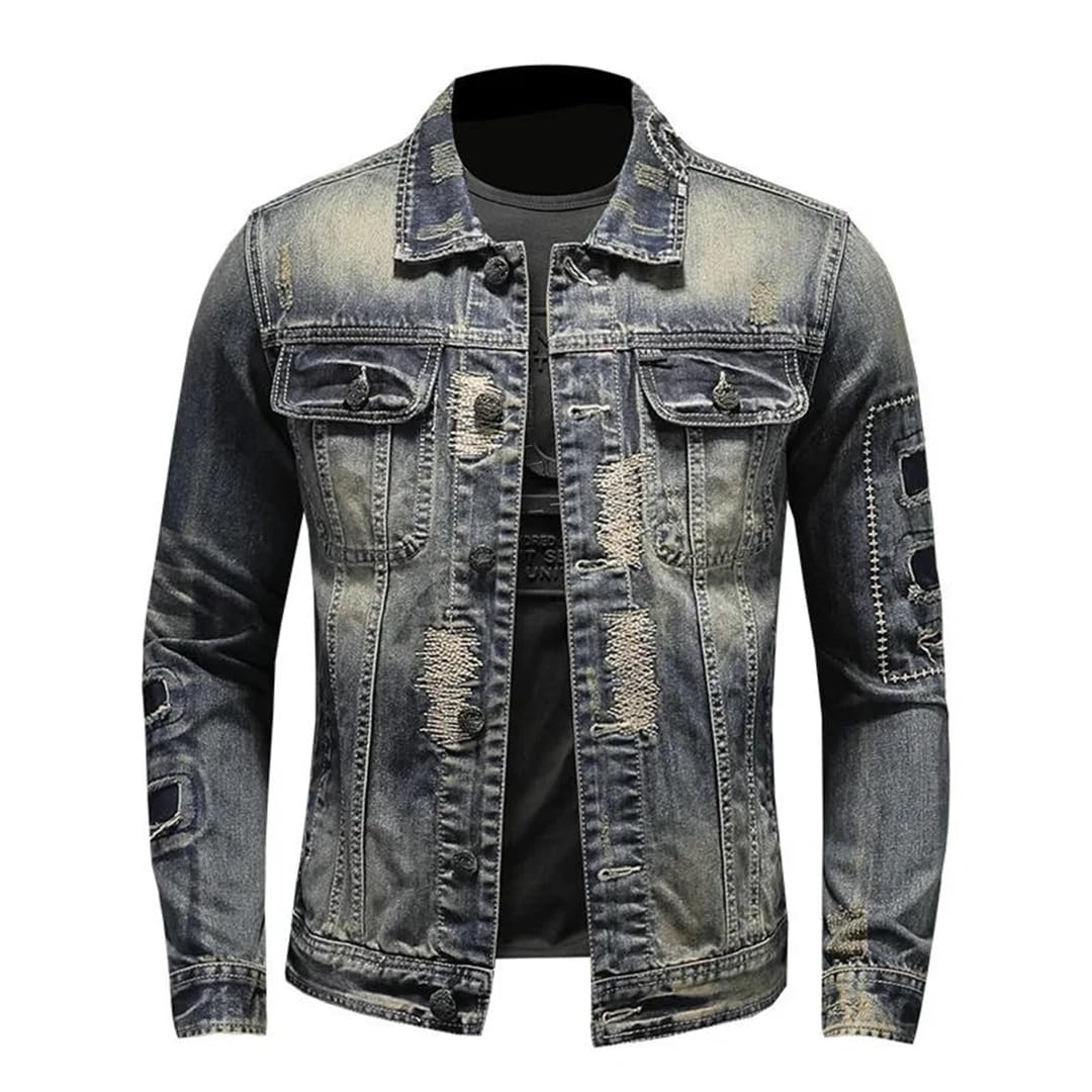 Męska zimowa kurtka dżinsowa trencz trencz kurtka kurtka klasyczny styl denim płaszcz