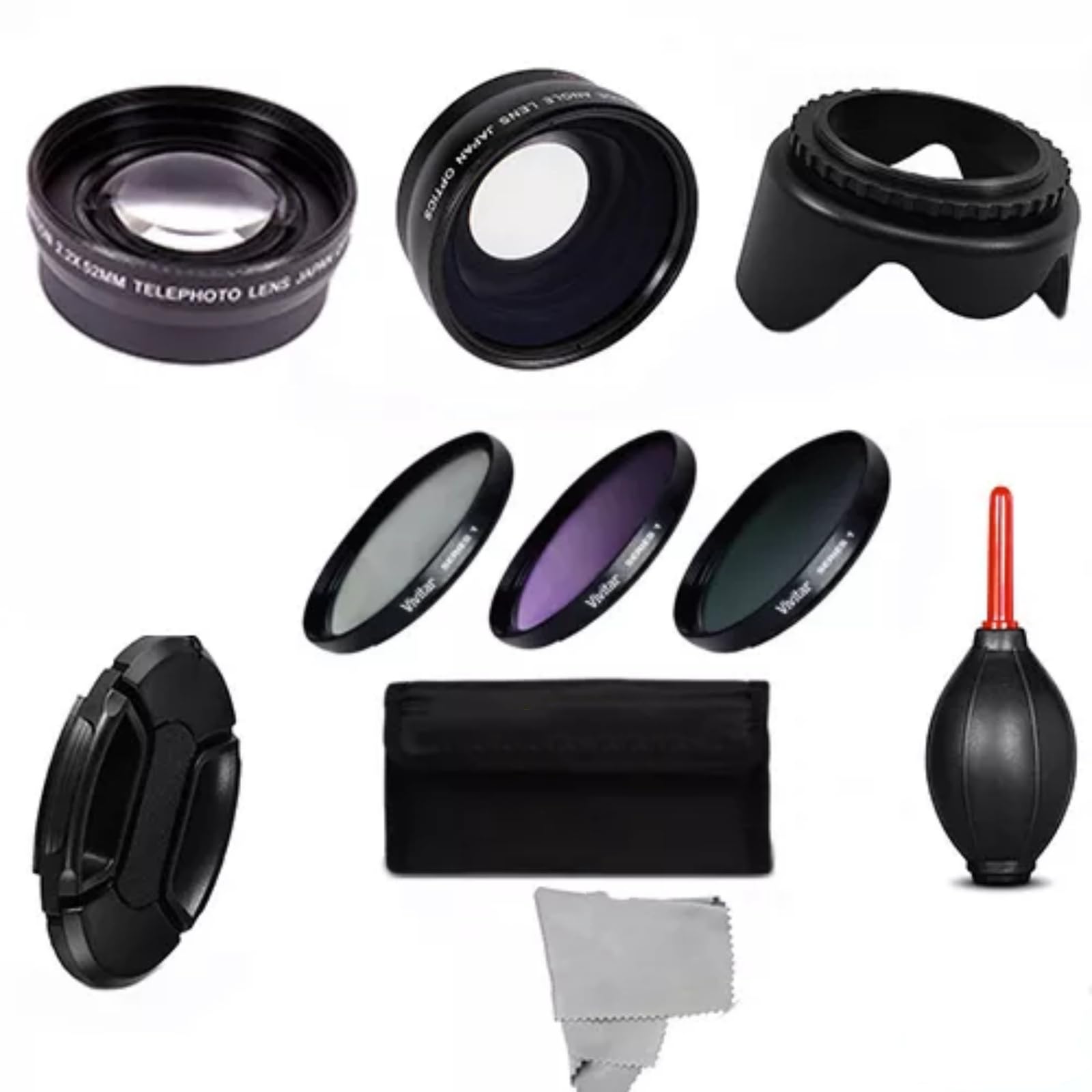 Camera Lens Kit, 58mm HD Wide Angle, Zoom, Macro, Filter Set for Canon EOS Rebel T4i T5i T6