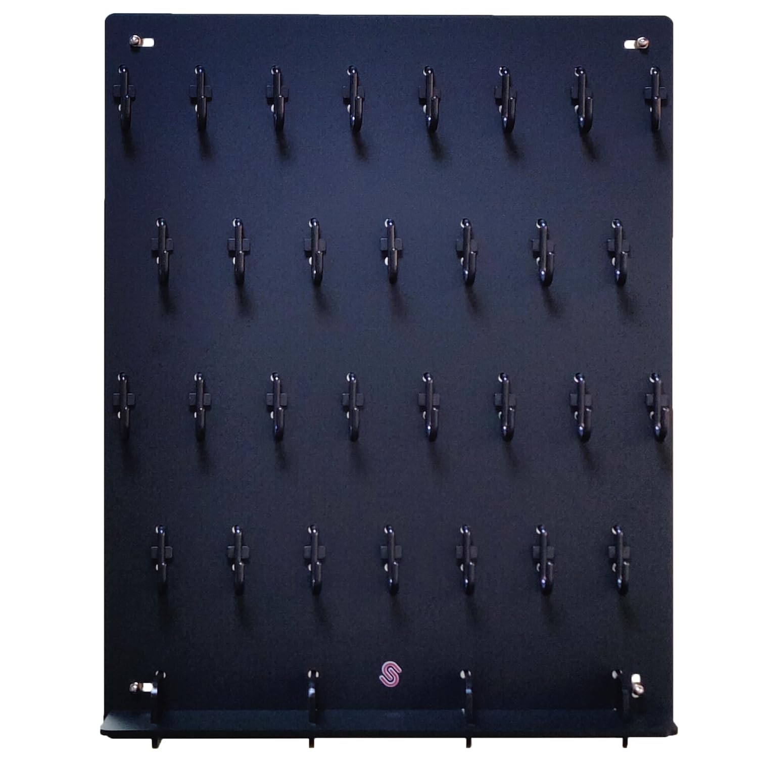 PROSPACE P0004 Acrylic Key Hooks 14 3/4?W x 18 3/4?L Wall-Mounted Key Hanging Board with 30 Hooks for Garage, Car Dealer, Office, Hotel, Real Estate (Matte Black with Tray)