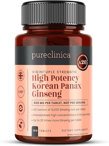 Miniatura 7 de pureclinica Panax Ginseng coreano de alta potencia 10,000 mg x 720 tabletas (4 botellas de 180) - 2 años de suministro