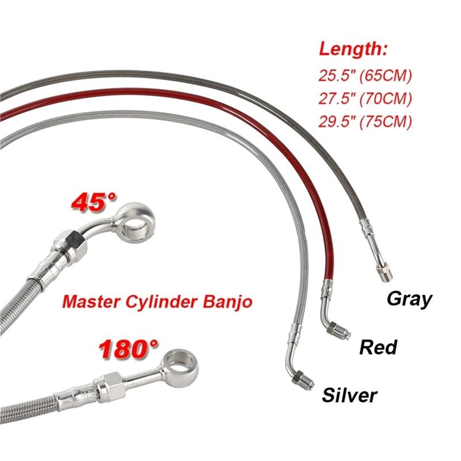 Zestaw naprawczy do linek hamulcowych Do Softail 2018-2023 Low Street Bob Przewody hamulcowe olejowy regulatorem ABS Banjo Przedni nad głową(75cm Silver Straight)