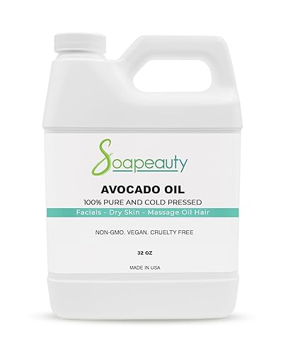 Soapeauty Aceite de aguacate para piel y cabello, prensado en frío, 100% puro y natural, aceite portador para aceites esenciales, aceite de masaje,