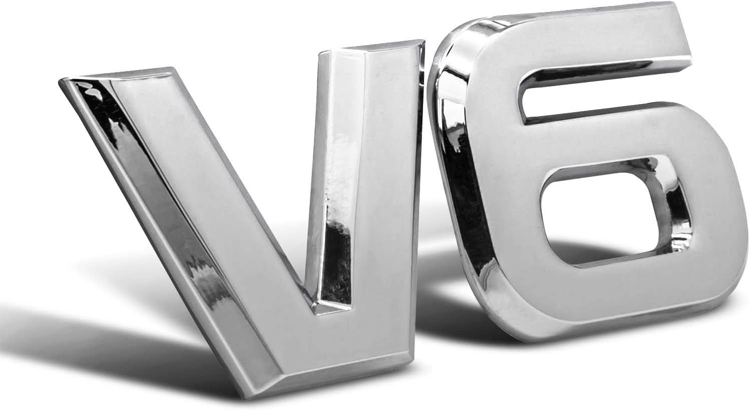 V6 Emblem Sign Chrome 3D Logo Token Car Decal Tuning Sticker Metal Symbol