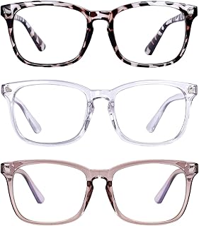 Maxjuli 3 Pack Blue Light Blocking Glasses,Computer Reading/Gaming/TV/Phones Glasses for Women Men