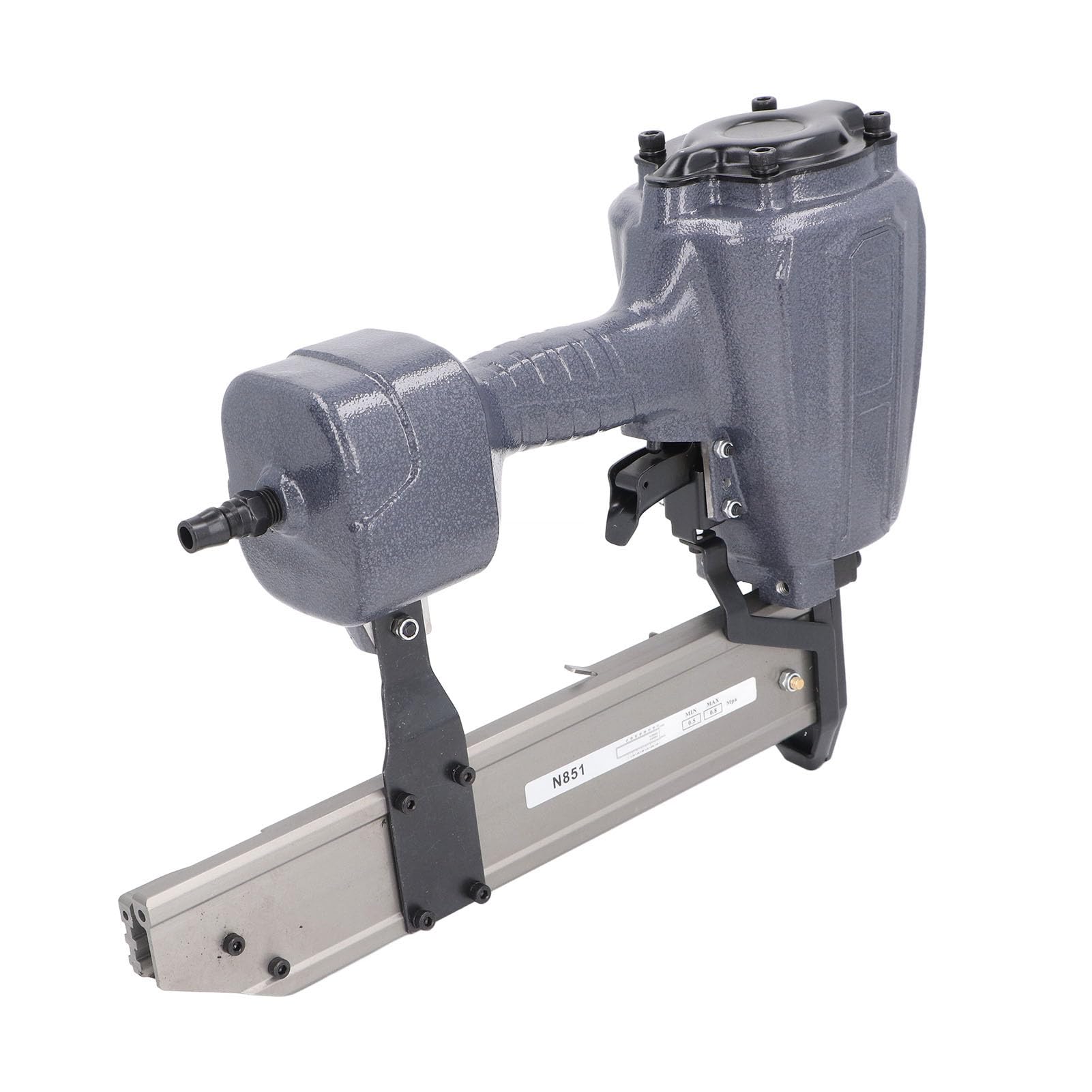 Wakects Pistolet Pneumatyczny do Gwoździ Pneumatyczna Gwoździarka ze Stopu Aluminium 0,50 do 0,80 MPa Gwoździe od 25 51 Mm Pojemność 100 Gwoździ Mebli Obróbka Drewna Podłogi i Opakowania w Pudełkach