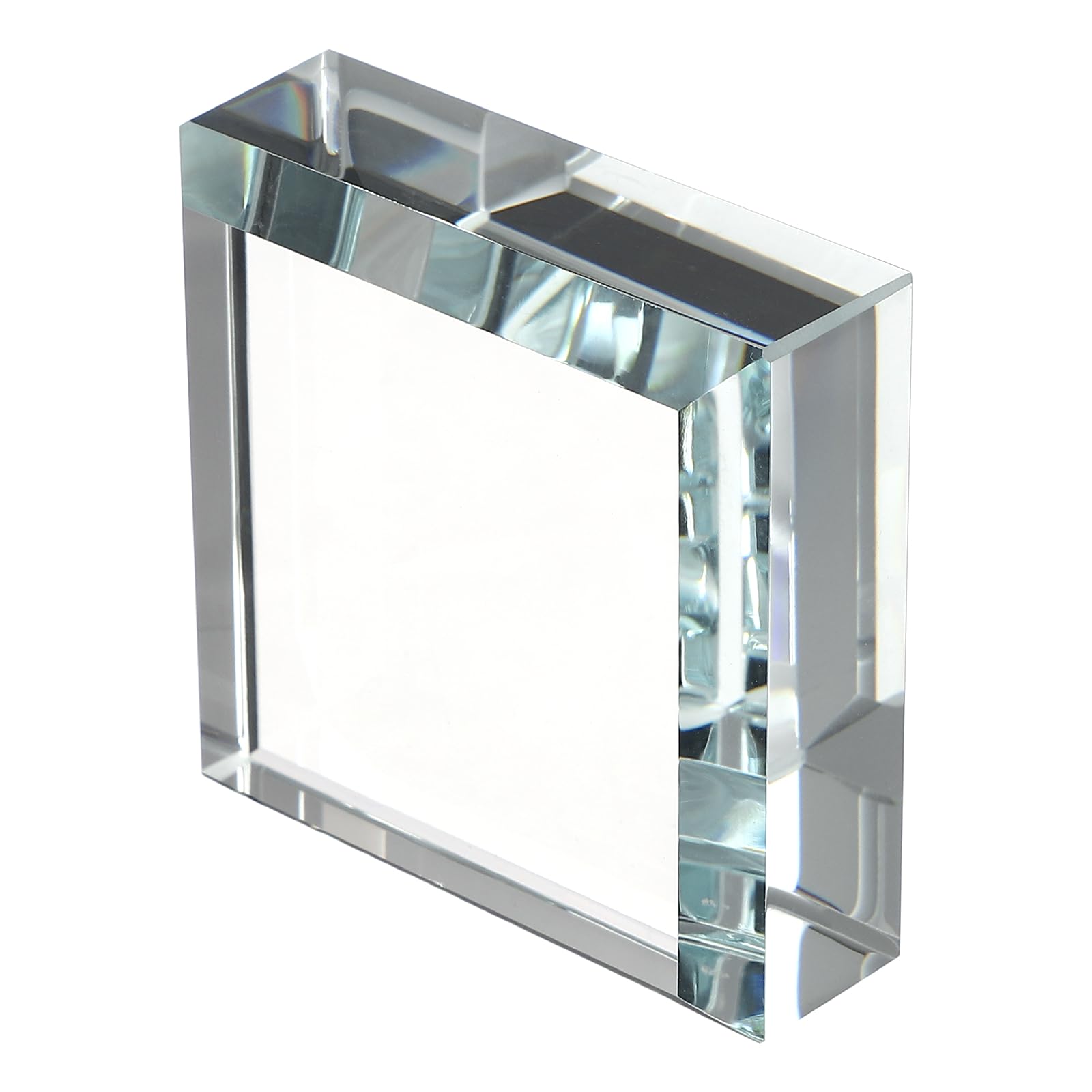 PATIKIL Clear Glass Paperweight, 1.97 x 1.97 x 0.75 Inch Clear Paperweight Decorative for Home Decoration Reading Photography Daily Office Gifts, Clear(Square)