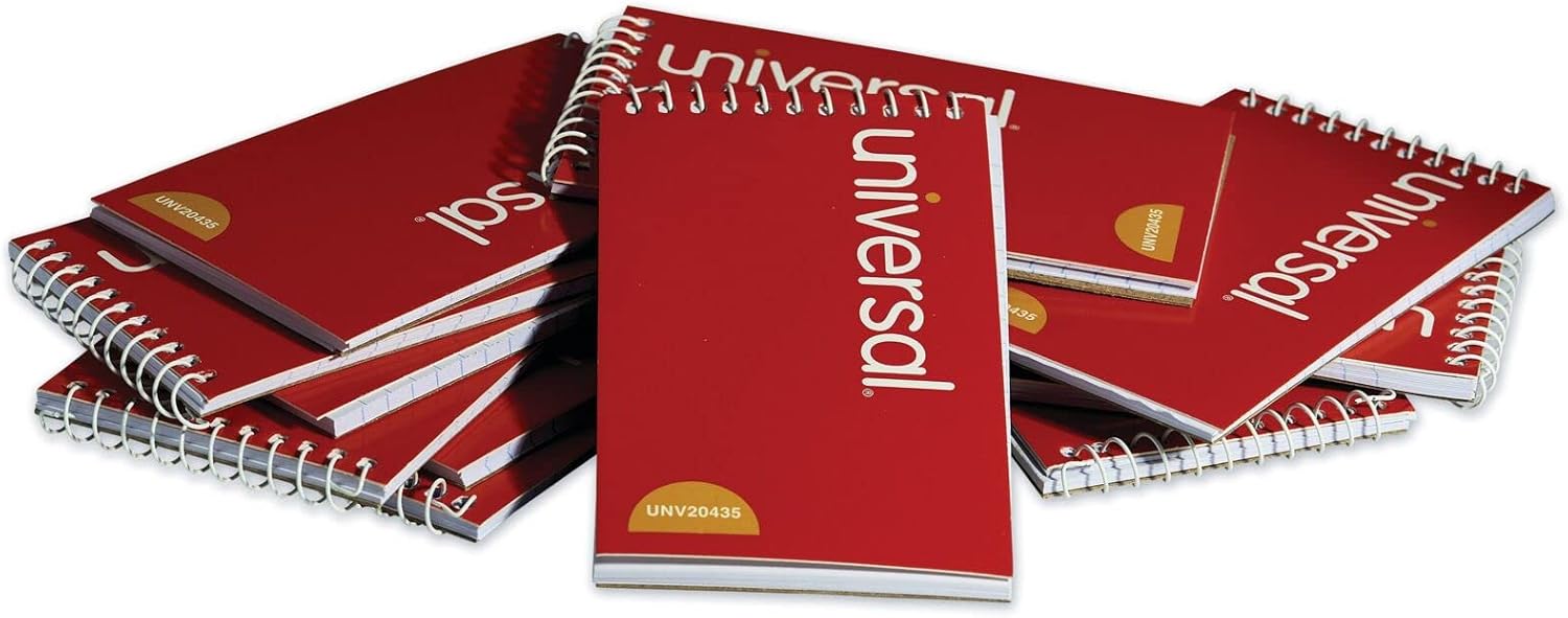 Universal 3x5-Inch Narrow Ruled Wirebound Memo Book, 12 per Box (UNV20435-CL)