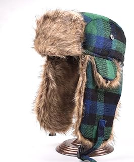 Thermal Hat Unisex Plaid Thickened Earmuffs Hats Warmth Without Eaves Earmuffs Ski Hats Suitable