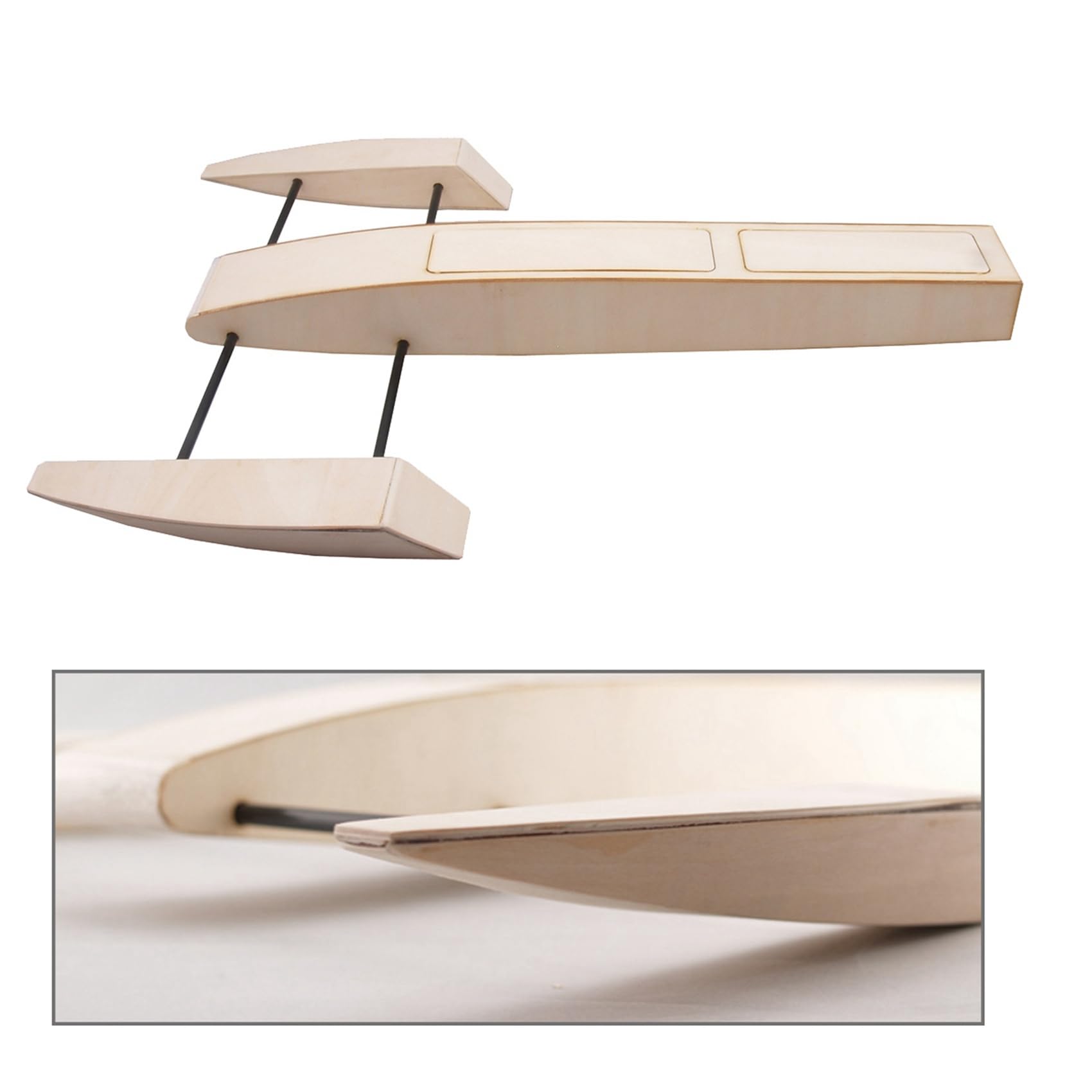 2 x lancha rápida RC de Sponson Outrigger Shrimp Lancha rápida Kit de maqueta de lancha rápida teledirigida, modelo individual