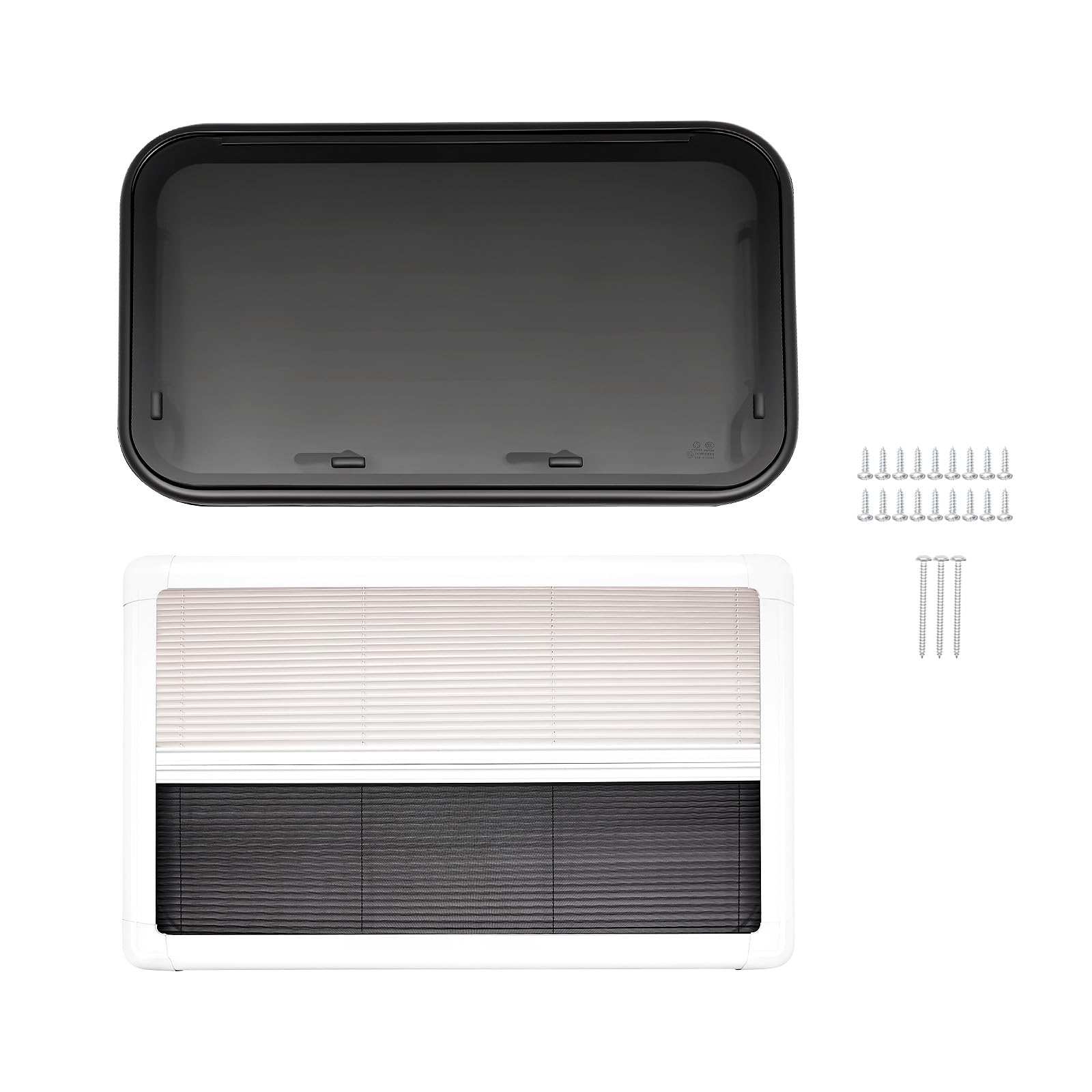 Ventana de expansión de 900 x 550 mm, ventana de caravana, con persiana, caravana, 65°, ventana con mosquitera, ventana lateral para caravanas, furgoneta