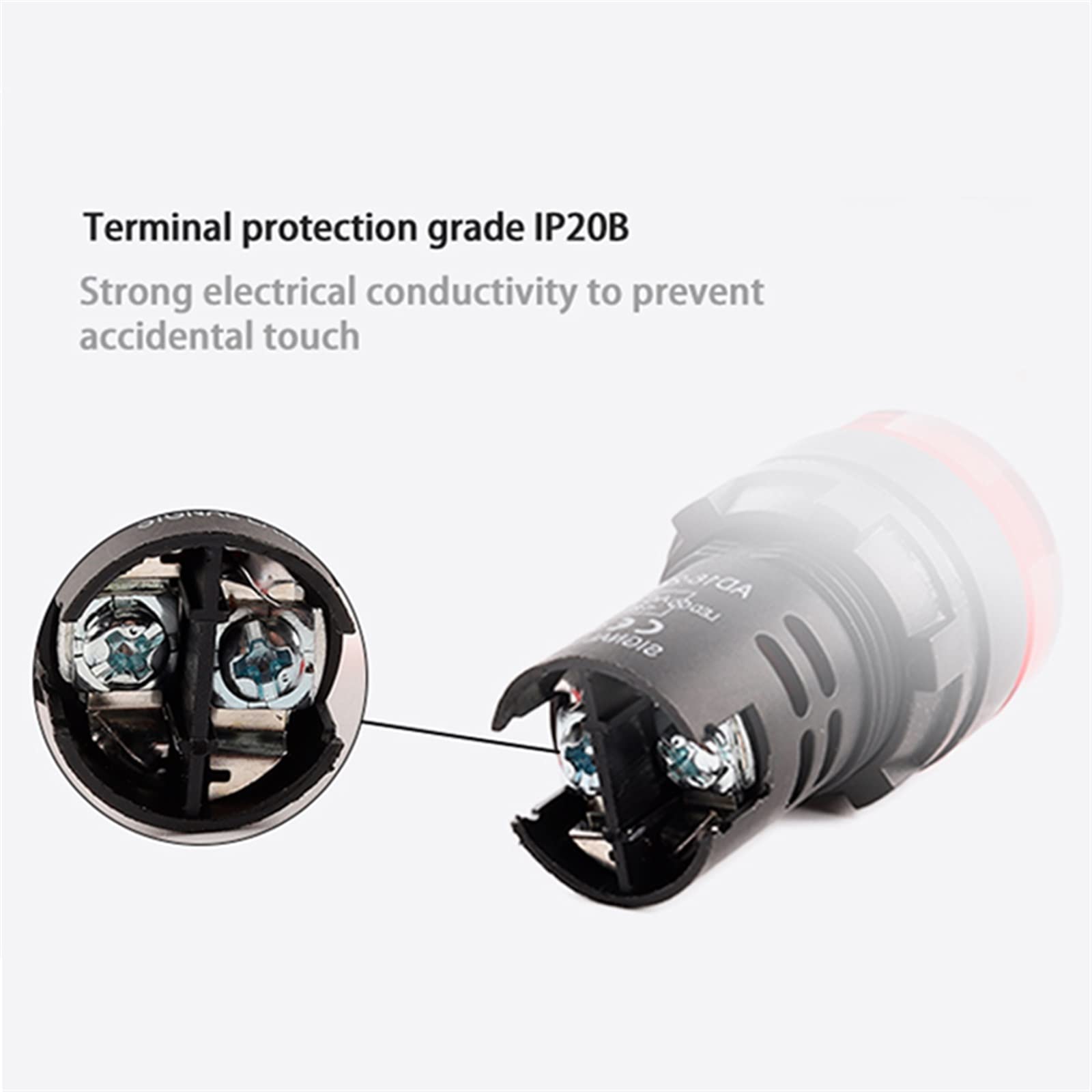 AD16-16SM 16mm 12V 24V 110V 220V 380V Segnale luminoso LED rosso Indicatore segnale acustico attivo Rosso Verde Giallo 1 Pz (Color : AD16SM Red, Size : 24V)