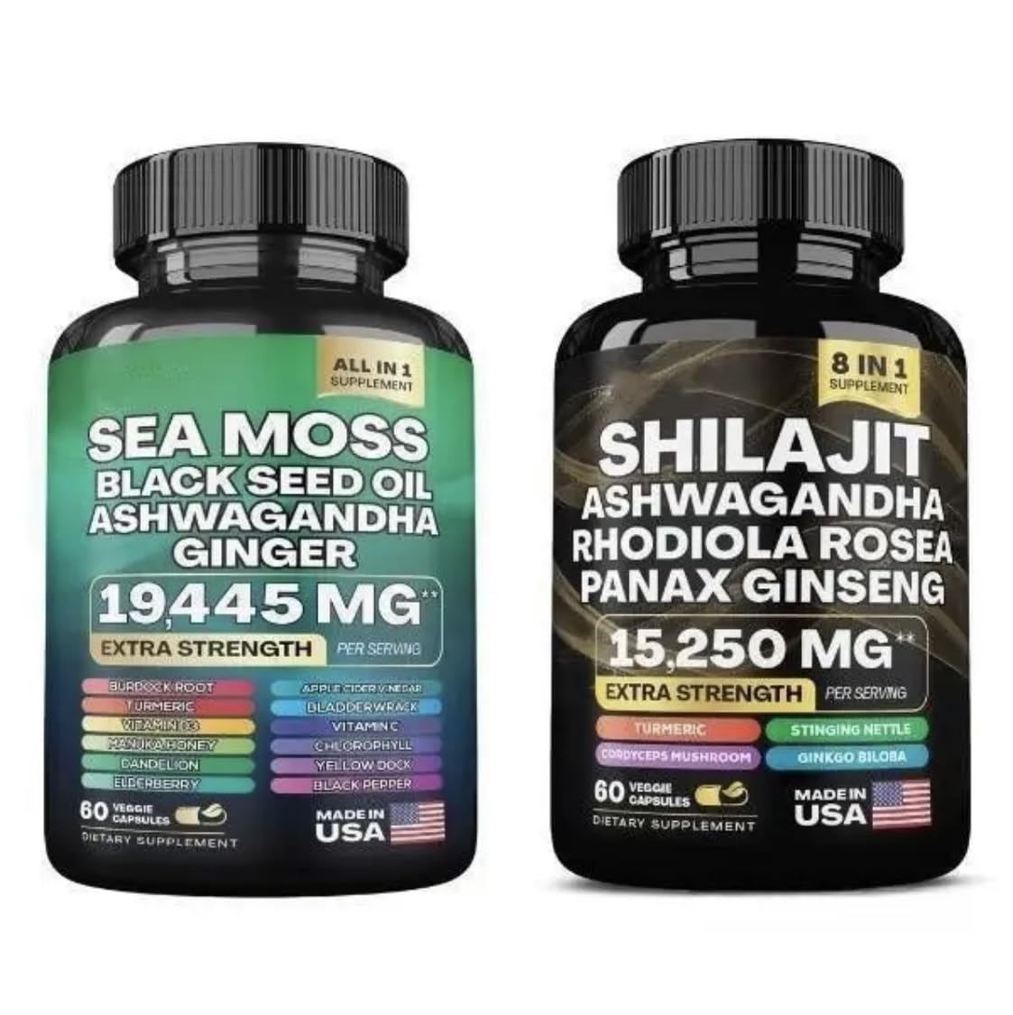 Boysea.Sea Moss and shilajit Bundle - 90 Count - Sea Moss 7000mg, Blac – Medaid International