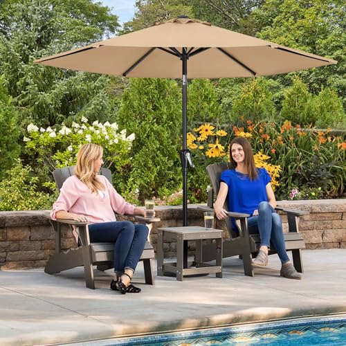 Image of ABCCANOPY 7.5FT Patio Umbrella Outdoor 6 RibsTable Umbrella(Tan) | Fade & UV Resistant Fabric,8 Fiberglass Ribs,Smooth Crank System,Wind Resistance,Great for Patio,Backyard,Garden,Deck