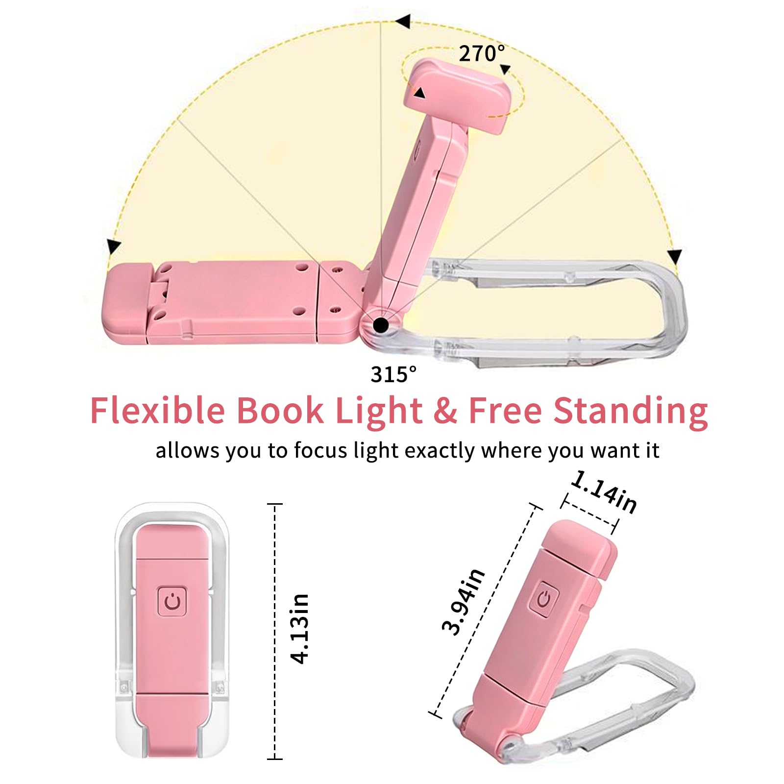 Wiederaufladbare Buchleuchte zum Lesen, aufsteckbar, augenfreundliches Design, 3 Farbtemperaturen, USB-Aufladung, Geschenke für Bücherwürmer, Kinder, Erwachsene, mehrfarbig, 16 Stück