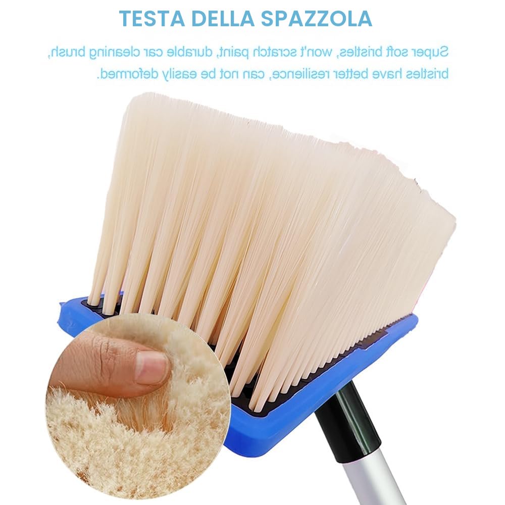 TUIBEIDAMAI Spazzola Lavaggio Auto,idrospazzola per Auto,Spazzola per Lavaggio Auto con connettore dell'Acqua,idrospazzola con Manico telescopico 168cm,per Caravan, Auto, Camion, Autobus, furgoni