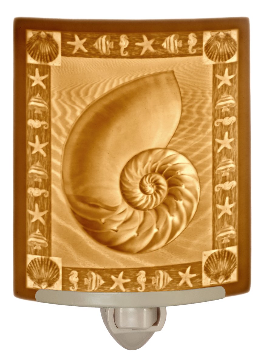 Nautilus - Translucent Porcelain Lithophane Nautical Sea Life Night Light