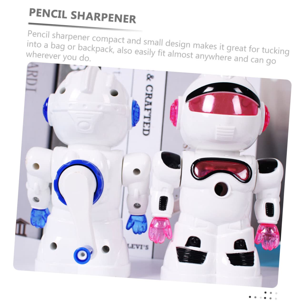 4 Pièces Taille-crayon Robotique Plus Net Électronique Aiguiseur Électrique Pargeur De Crayons D'artiste Manivelle Distributeur De Crayons Pour Salle De Classe Manuel Rouge Métal
