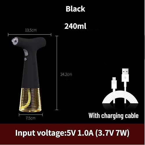 Miniatura 2 de ZHIVIQ Pulverizador de aceite eléctrico para cocinar, 8.1fl oz, pulverizador de aceite de oliva de niebla fina, botellas dispensadoras de aceite