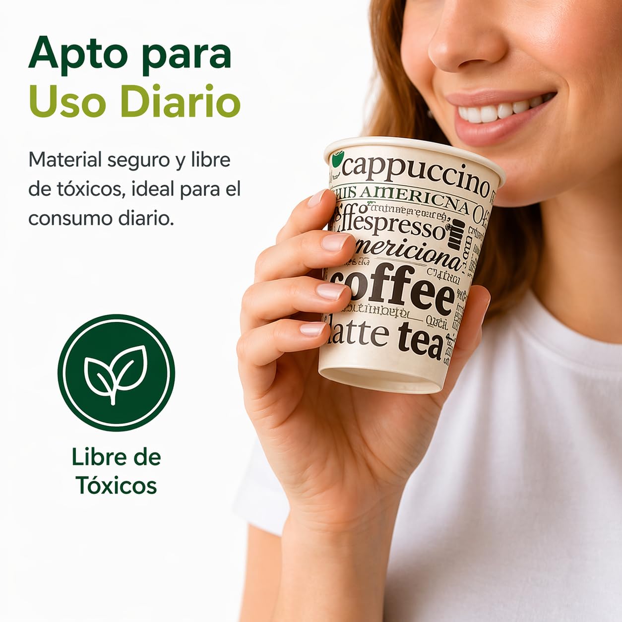 Pack 500 Vasos Café Desechables y Paletinas Café Reutilizables 240 ml | APTO para bebidas calientes y frías | Ideales para oficina y eventos | Uso Profesional y Doméstico |