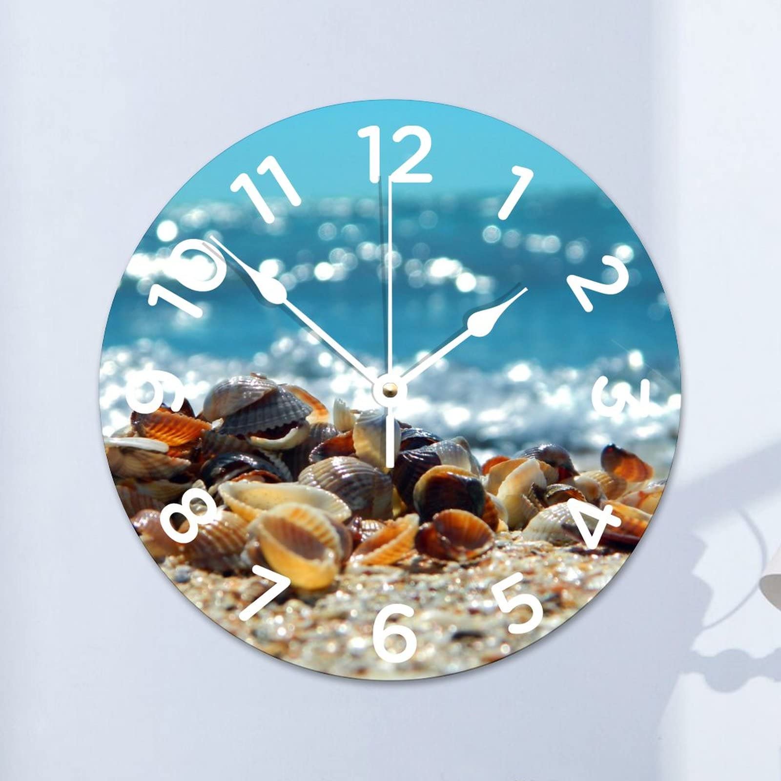 Horloge murale en bois véritable 38 cm au mécanisme silencieux haut de gamme